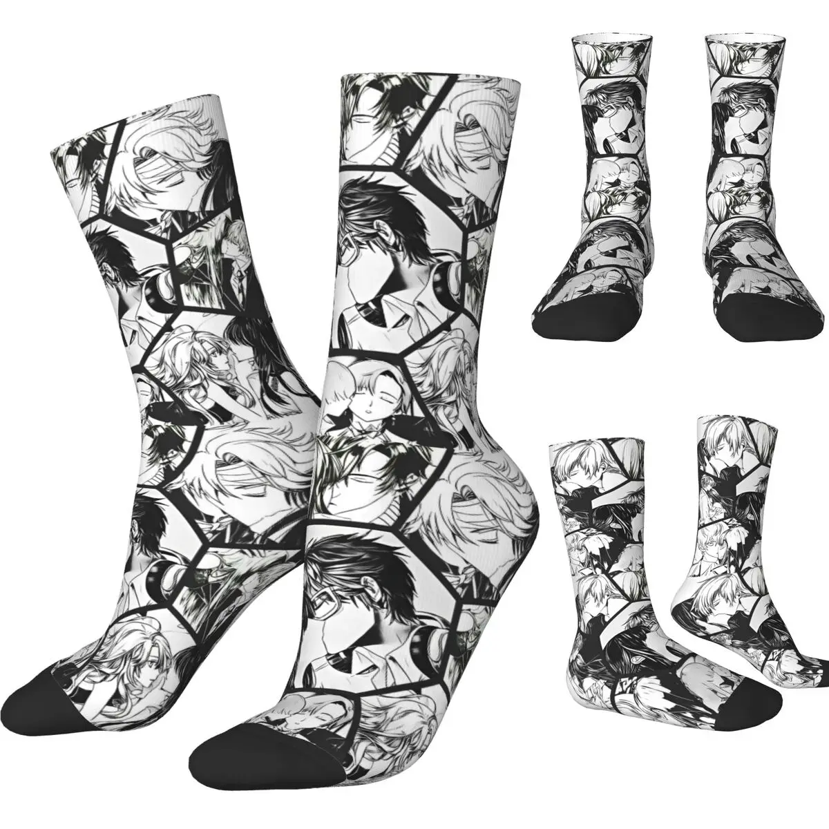 Calcetines de juego Mystic Messenger, medias Harajuku de otoño, calcetines antideslizantes para hombre, calcetines suaves de dibujos animados de Anime, diseño de Cosplay, calcetines deportivos para correr