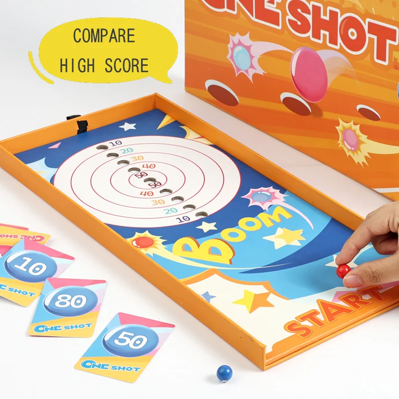 

Curling-Style Marble Game - Portable Desktop Marble Shooting Toy Suitable For Children's Hand-Eye Coordination Interaction