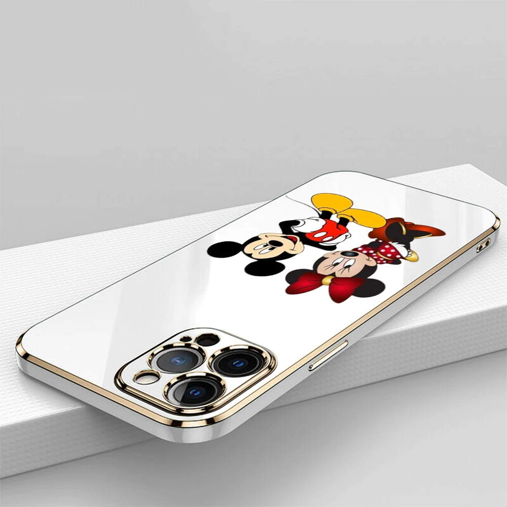 

Luxury Plating TPU Soft Phone Case for Infinix Note 12G 96 30 40 GT 10 20 Pro Smart 6 7 8 Cover SS31 Disney Mickey Mouse Minnie