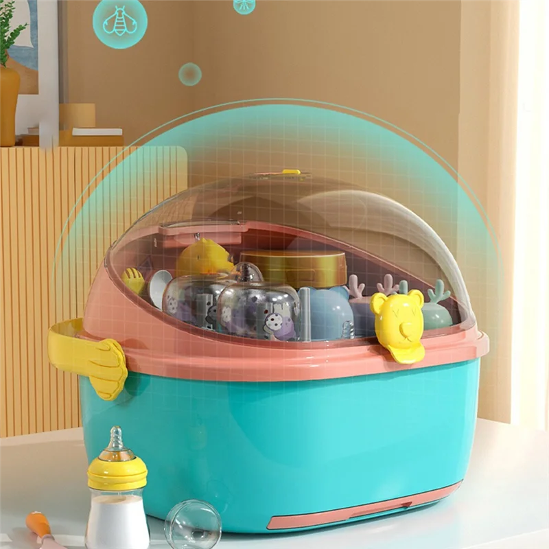 

LCLL-Baby Bottle Storage Box, Waterproof Mold Holder, Cup Organizer With Lid, Dustproof Baby Food Utensils