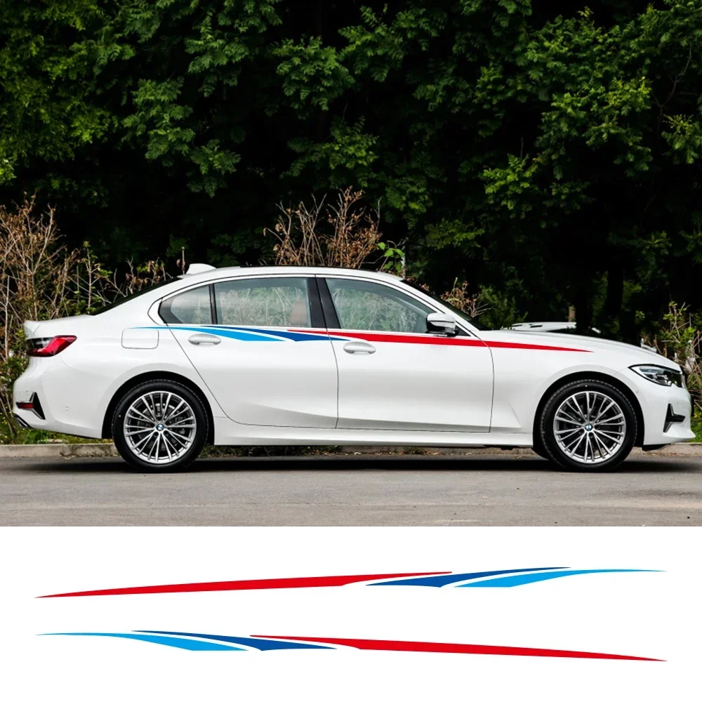 

2Pcs Car Side Waist Door Stickers For Audi BMW Ford Volkswagen Toyota Renault Kia Fiat Honda Auto DIY Univesal Accessories