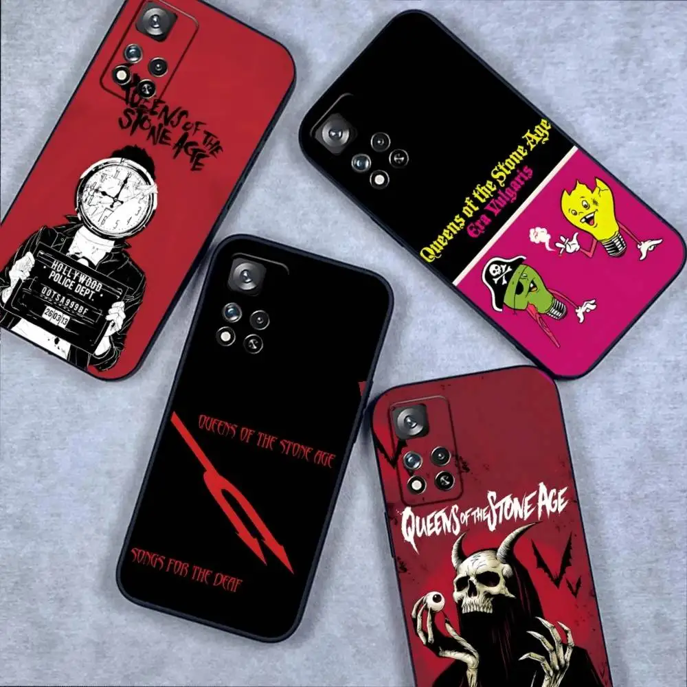 

Q-Queens Of The Stone age Phone Case For Samsung S 25,24,23,22,30,21,10,9,Ultra,Plus,Lite,FE,4,5G Black Soft Case