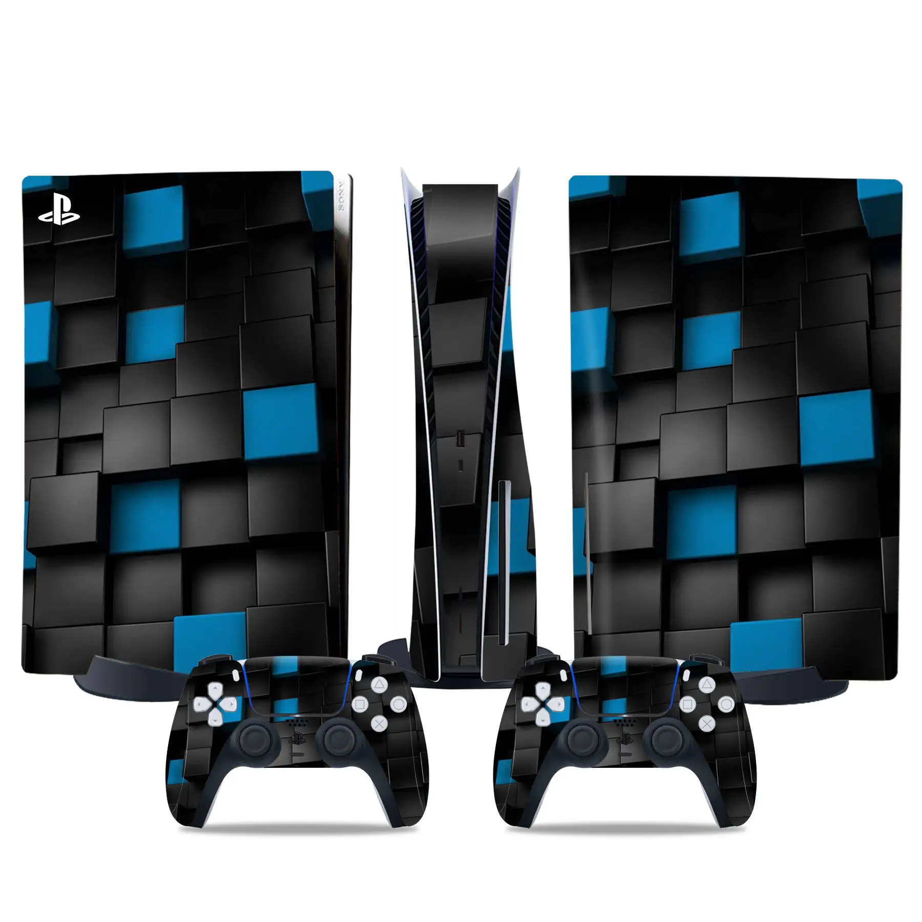 Наклейка из углеродного волокна для PS5 Disk Edition, наклейка для консоли PS5 и 2 контроллера