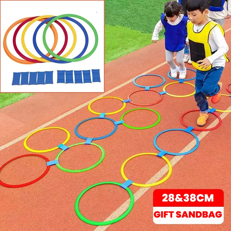 Juguetes de juego de anillo de rayuela para niños, ayuda para la enseñanza de PE, juguete deportivo, juego de entrenamiento de integración sensorial