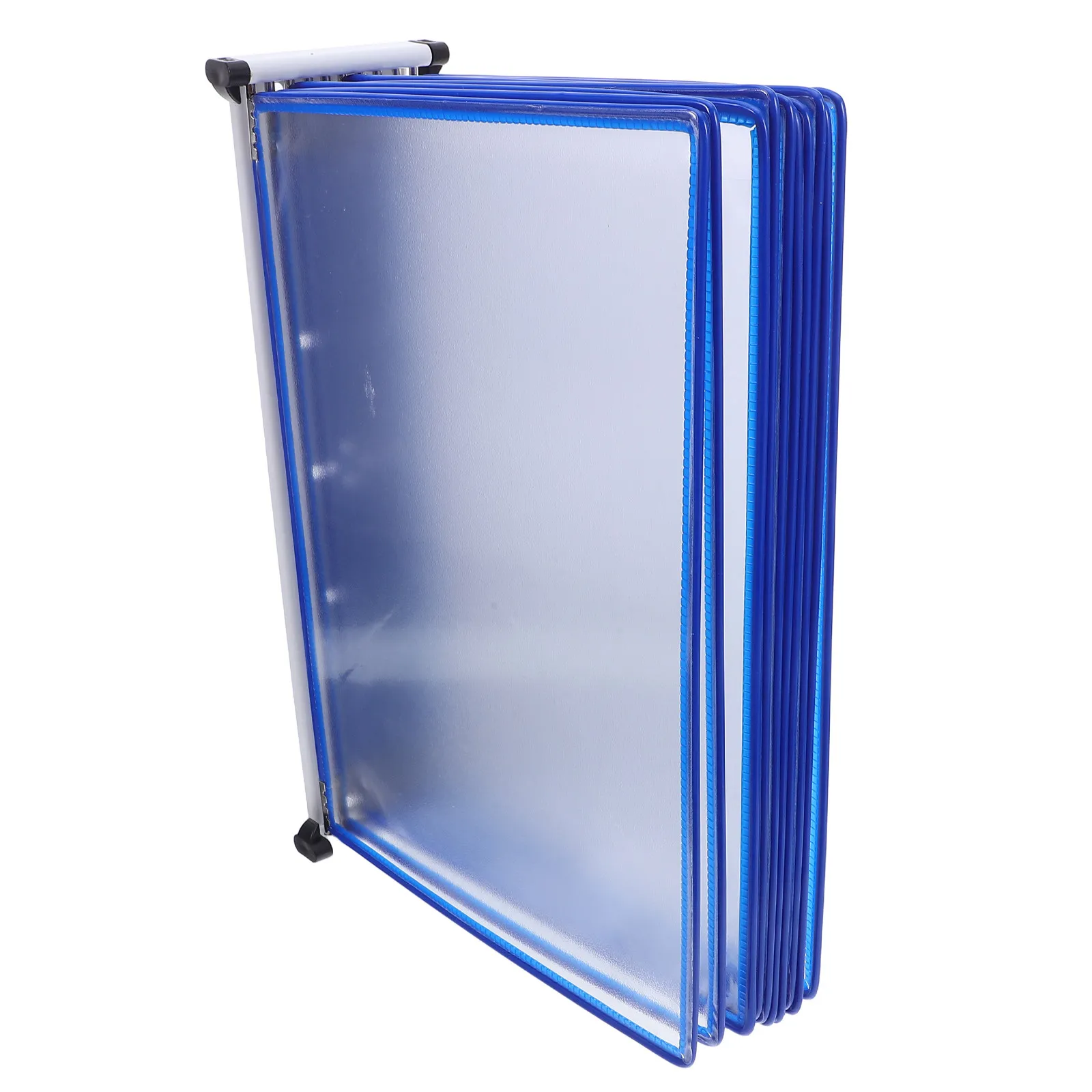 

10-Slot Wall Mounted File Display Rack for A4 Documents Iron Frame PVC Pages Efficient Office Organizer Brochure Holder Wall