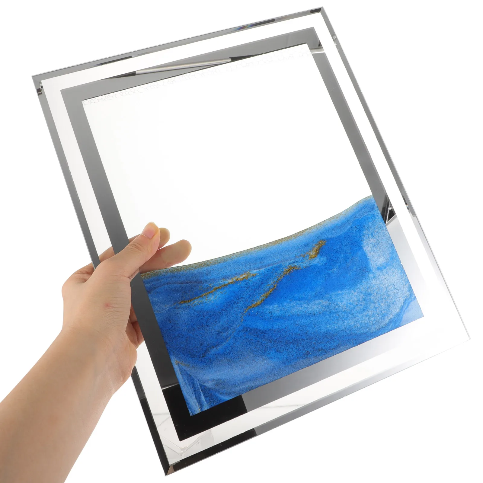 3D Drijfzand Schilderij Zandloper Ornament Desktop Decor Voor Office Home Stress Relief Transparante Basis Zand Art