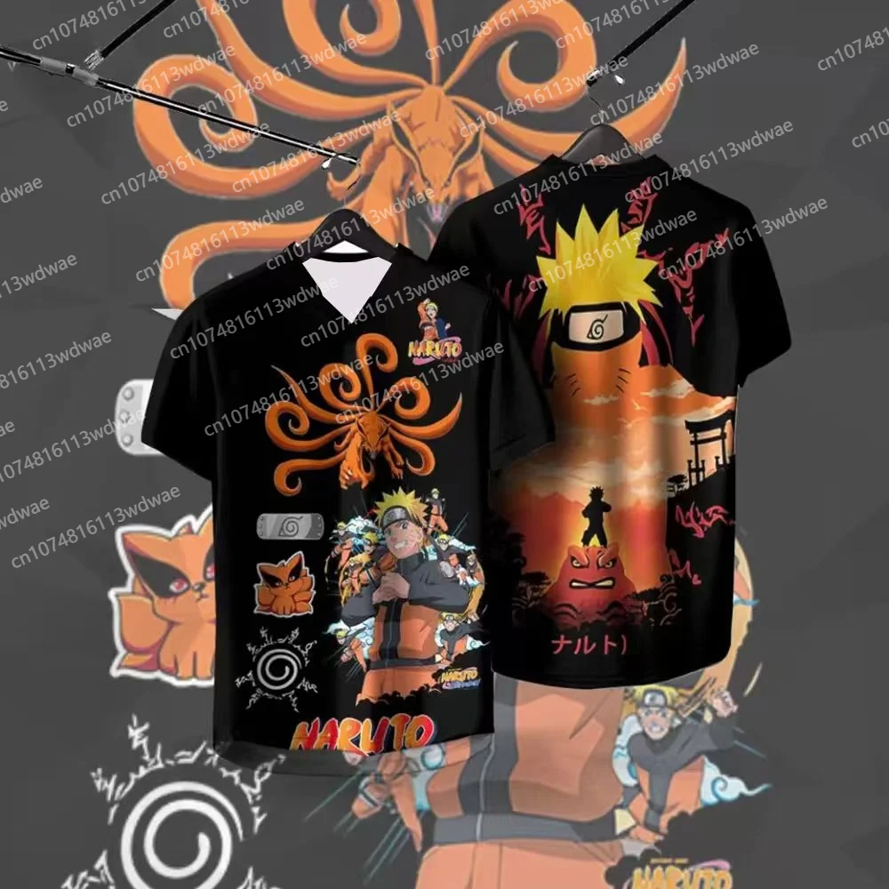 

Naruto Anime T Shirt Uzumaki Cosplay Tee Kurama Nine Tails Graphic Top Men Women Streetwear Harajuku Japanese Anime KID Tshirt