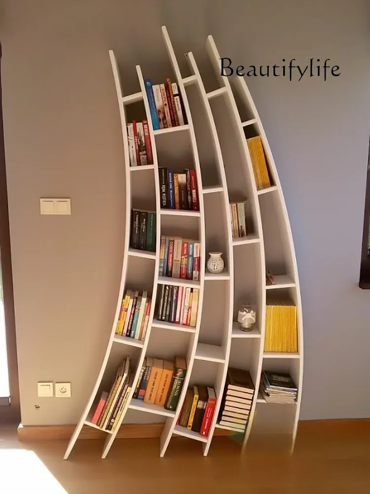 Nordic Minimalism Creative Designer Model Bookcase Modern Light Luxury Curio Cabinet High-End Personalized Bookshelf