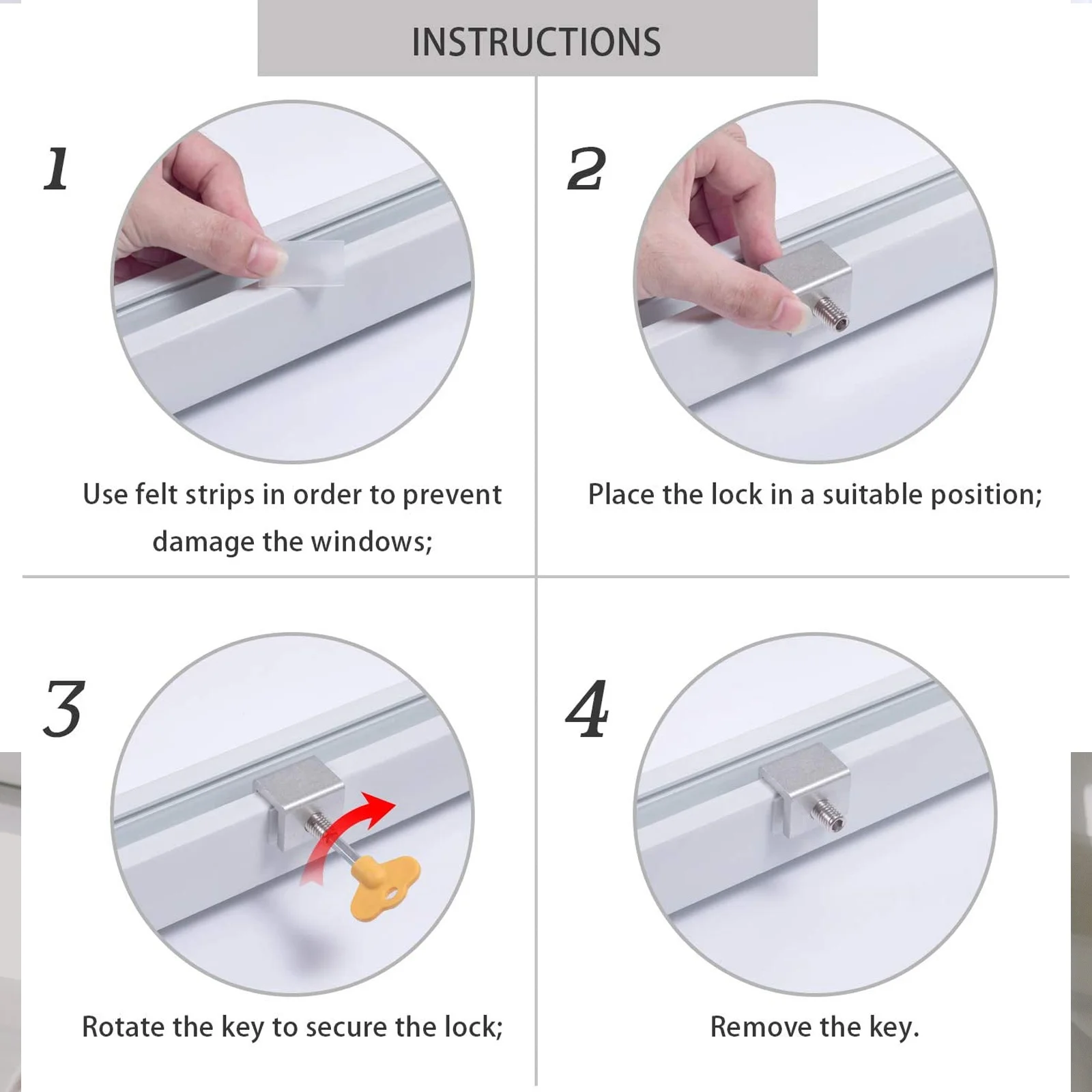 

6Pcs Window Limiter Safety Lock Premium Aluminum Alloy Sliding Window Protector Child Safety Stopper for Home Office