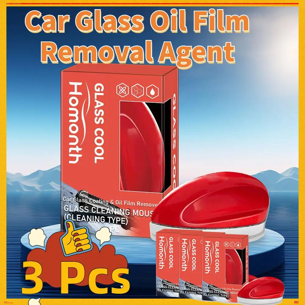 1/2/3 Pcs Car Glass Oil Film Removal Agent Concentrated Water Repellent Stain Remove Windscreen Oil Film Car Clean Set