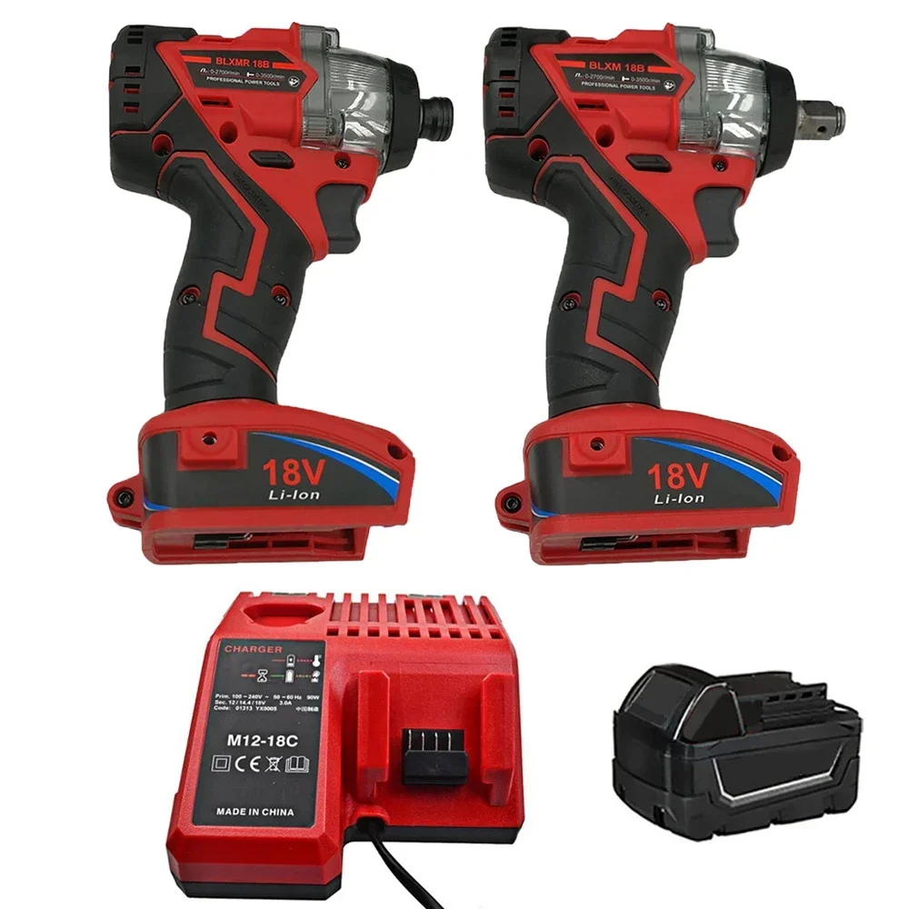 Trechargeable Brushless Electric Impact Wrench Power Tool Electric Wrench Drill Screwdriver For Milwaukee 18V Li-ion Battery