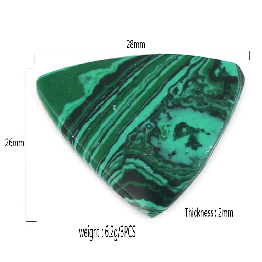 

3 Pcs Guitar Picks Thin Light Natural Stone Smooth Texture Professional Acoustic Guitar Plectrum Low Bass Green