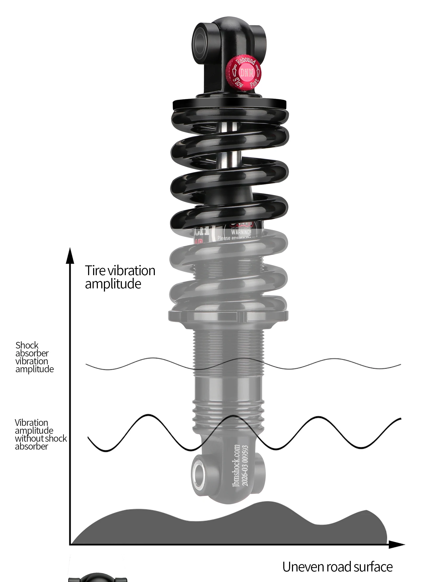 DNM DV-22AR Mountain Bike Spring Shock Absorber 125mm/150mm/165mm/190mm/200mm MTB Bicycle Rear Shock Absorber 450lbs - 1500lbs