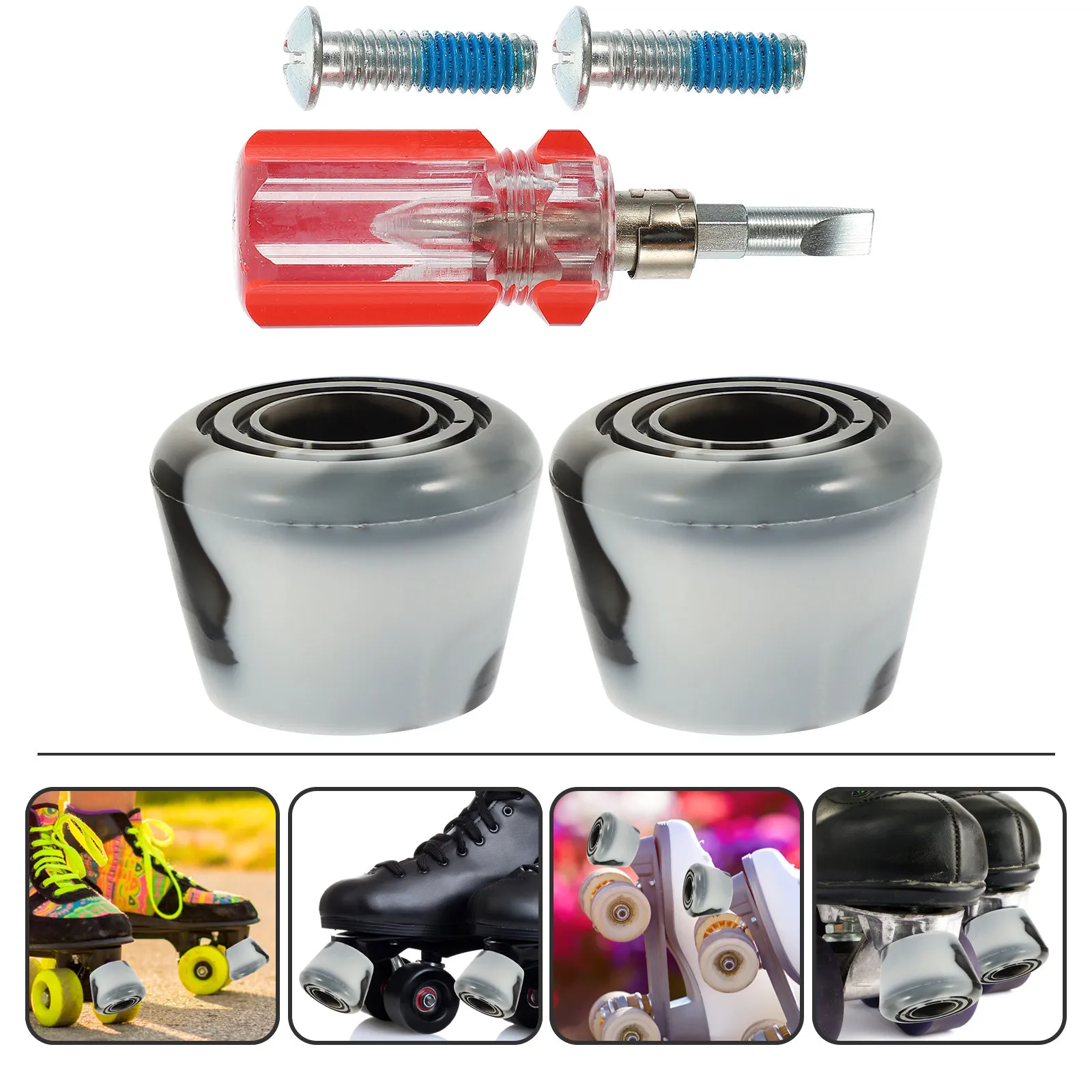 

1Set Roller Skate Toe Stop Plug Replacement Skates Brake Accessory Strong Grip Wear Resistant for Double Row Skaters