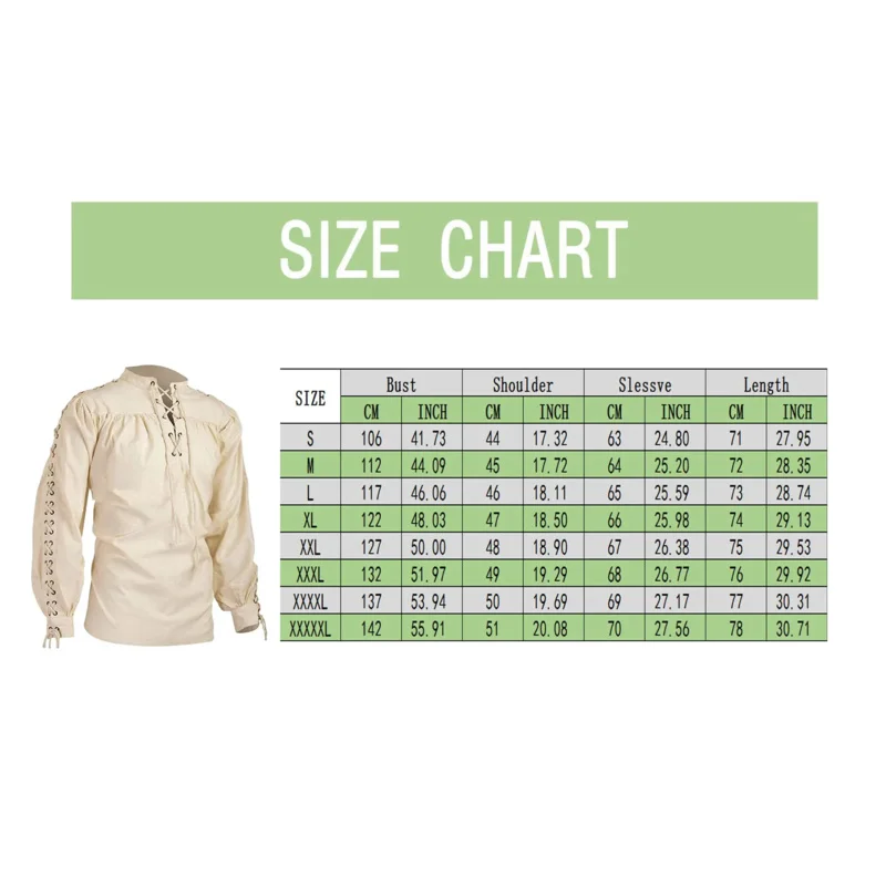 남성용 빈티지 코스프레 중세 셔츠, 튜닉 해적 코스튬 고딕 옷, 러플 넥라인 드로스트링 나이트 탑, 할로윈 JS1920