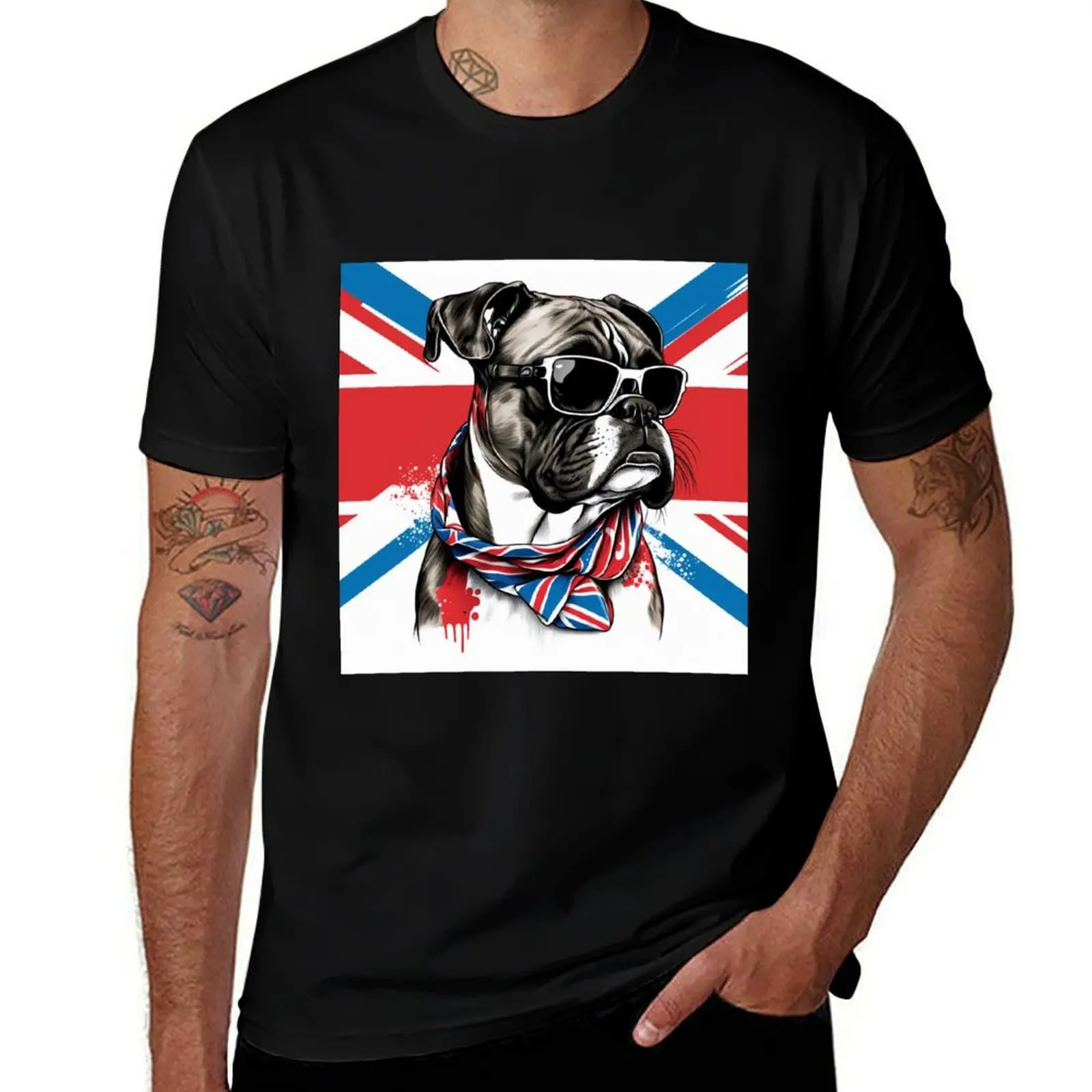 Boxer Dog in Patriotic Pup T-Shirt vintage t shirts cute tops anime shirts men