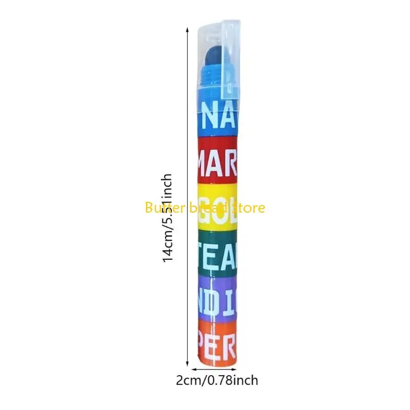 W89C Укладывание 6-цвета в 1 Широко-наставное маркер для скрапбукинга Kid Scrapbooking