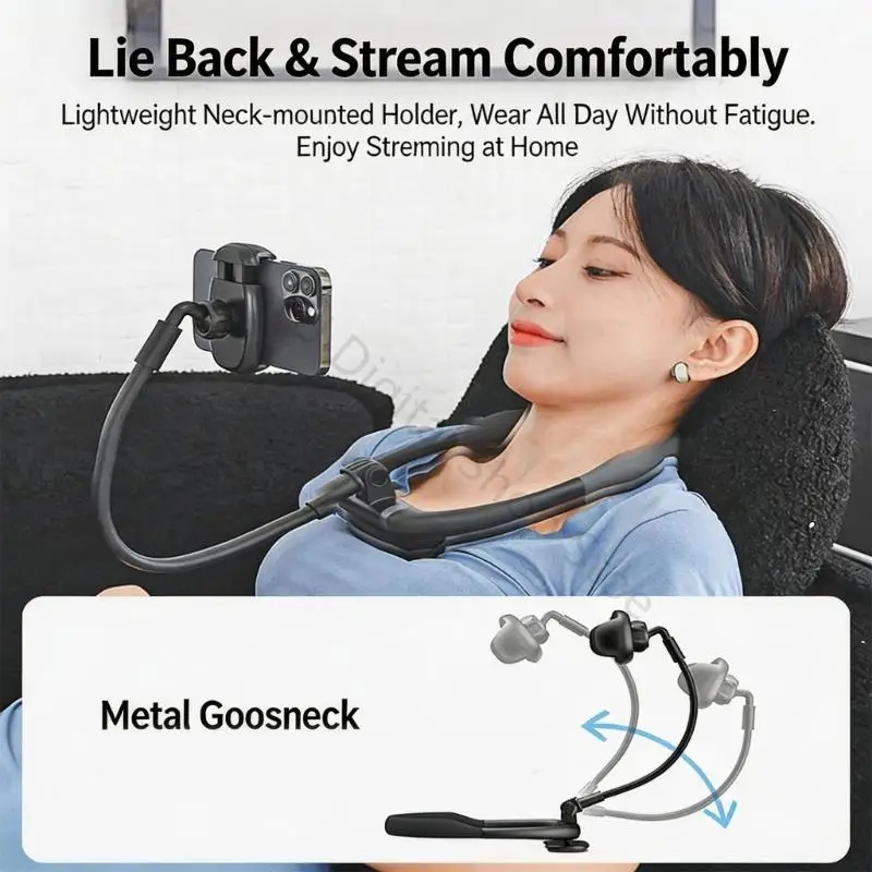 96BA Hands Easy Neck Phone Stand Biegbarer Telefonständer zum Ansehen und Streamen Bett – Detail 9
