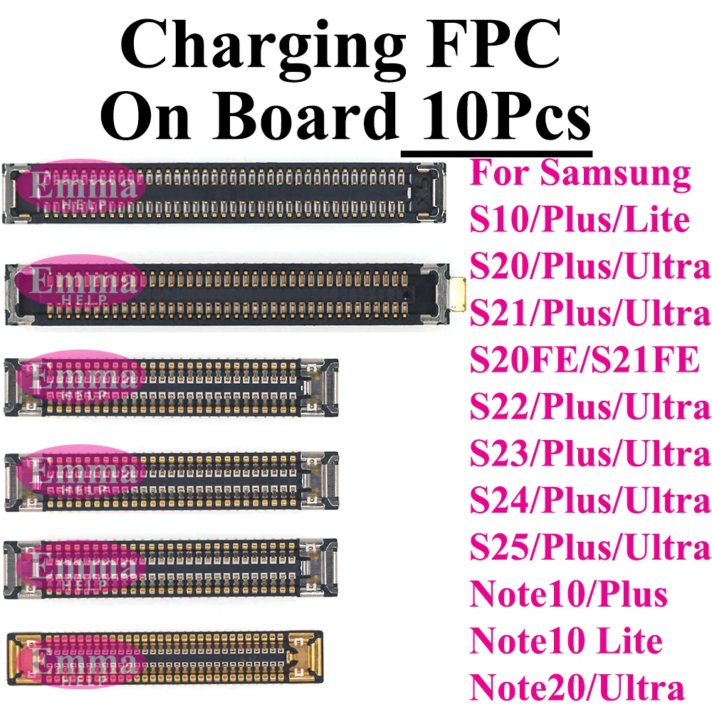 USB Charging FPC on Board Flex Cable For Samsung S22 S25 S23 S24 S20 FE S21 Note 20 Ultra S10 Lite A12 Connector Clip Port Plug