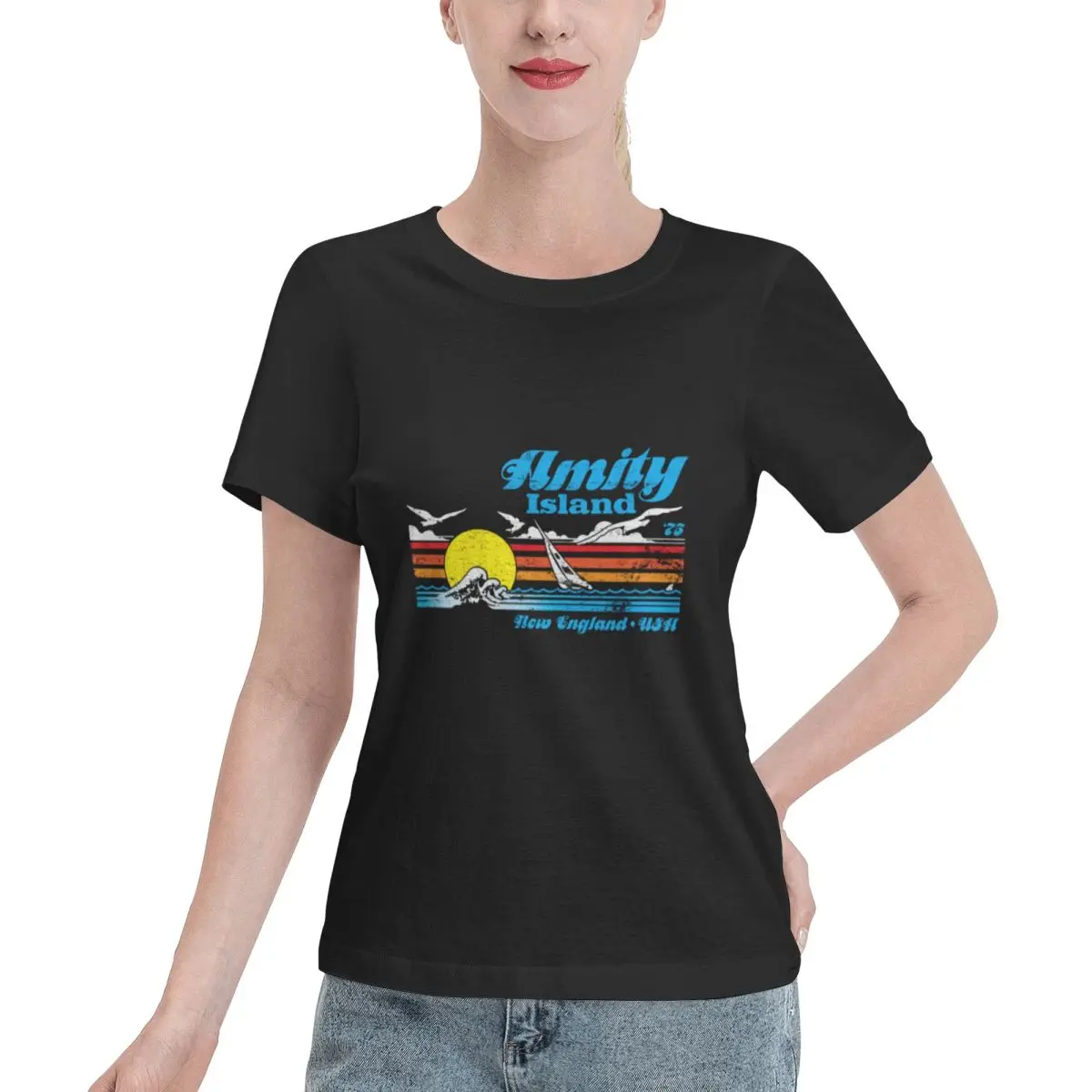 Value Pack Amity Island 75 Women's T-shirt Summer Outfit Female Casual Tshirt