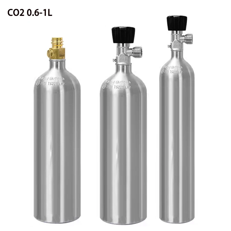 Aquarium water grass bottle CO2 high-pressure aluminum bottle CO2 water grass tank fish tank aluminum alloy0.6-1L oxygen bottle