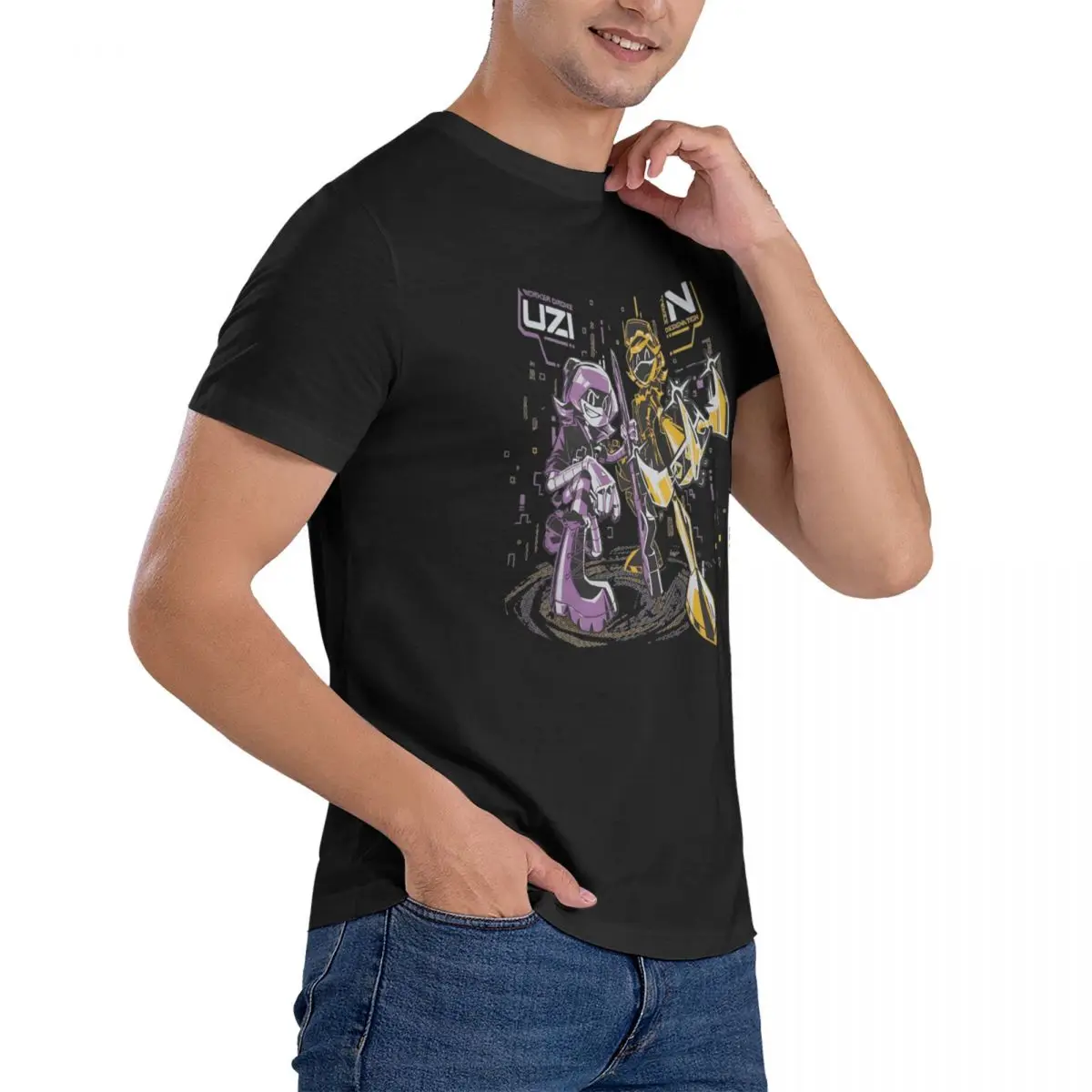 Camiseta de manga corta para hombre, ropa de algodón divertida y novedosa, con cuello redondo, de Anime de terror, de talla grande 6XL, Y2K