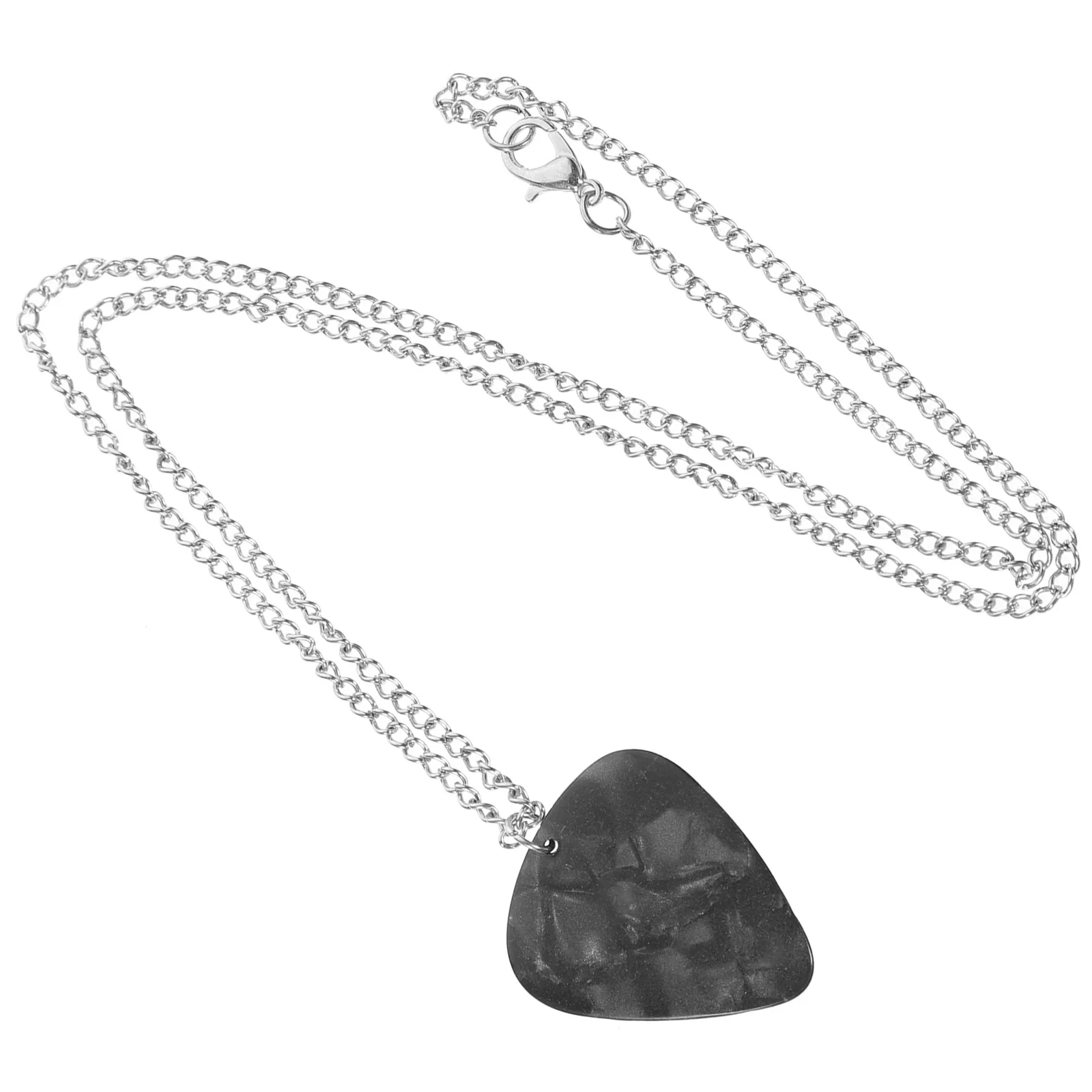 

Stainless Steel Guitar Pick Necklace Portable Bass Pick Pendant Chain Comfortable Musician Gift Guitar Accessory