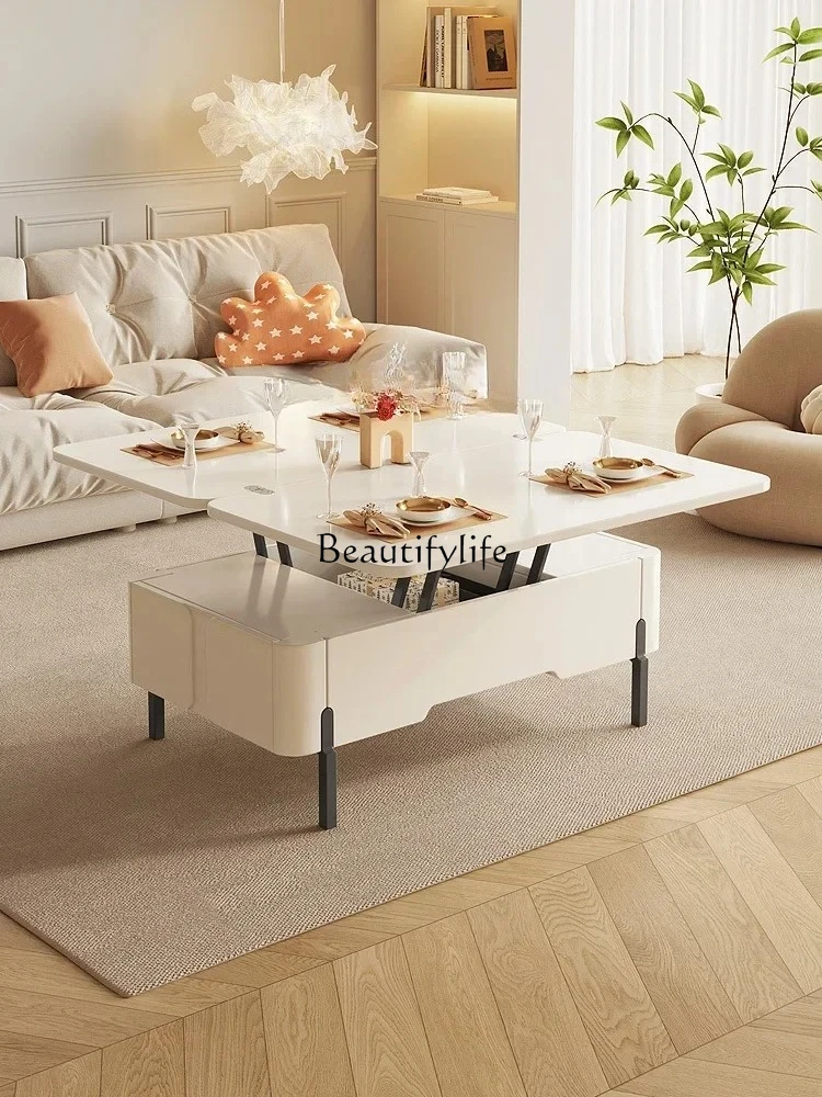 multi-functional lifting coffee table dining table integrated household living room retractable dining table