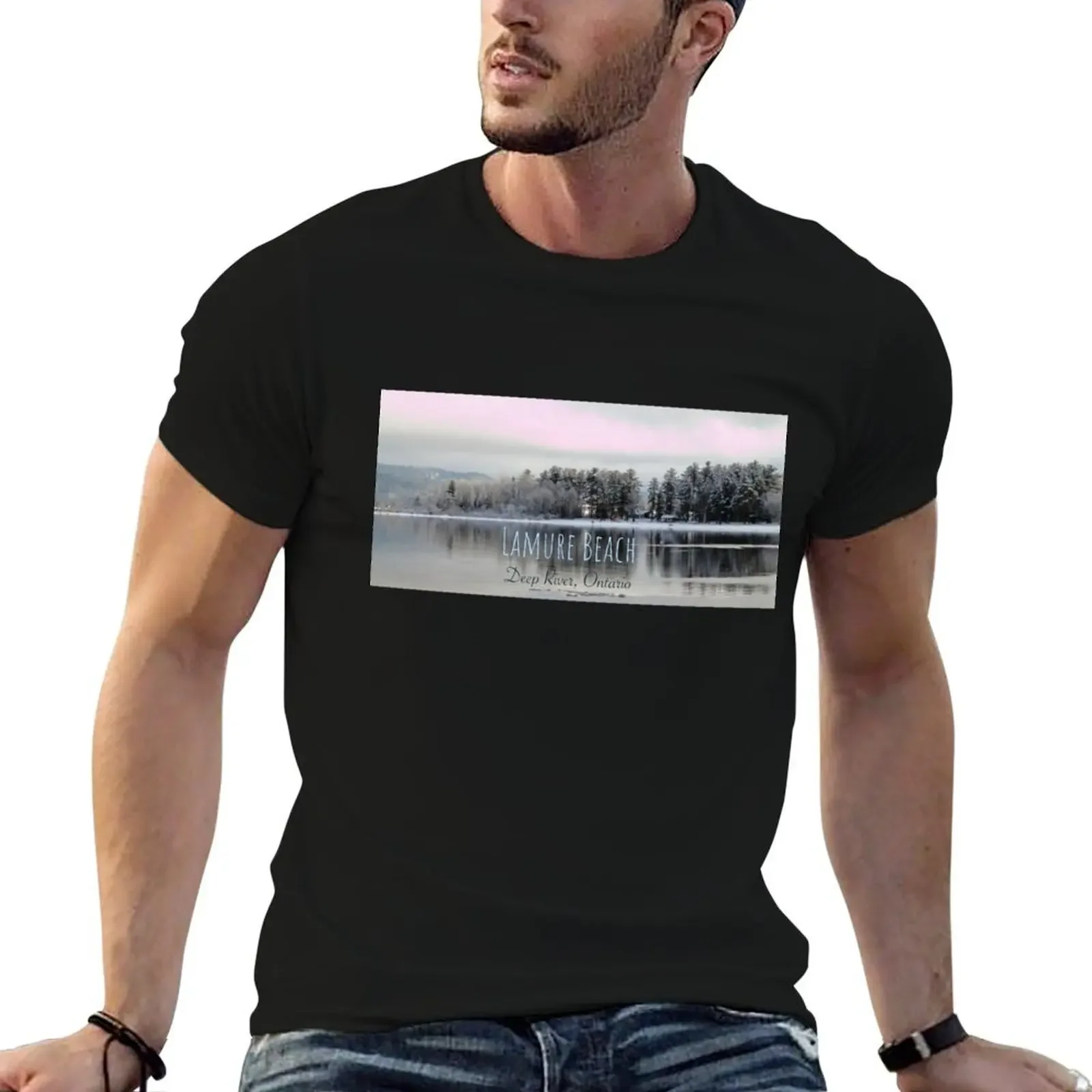 

Lamure Beach, Deep River T-Shirt man t shirt graphics summer clothes mens plain t shirts