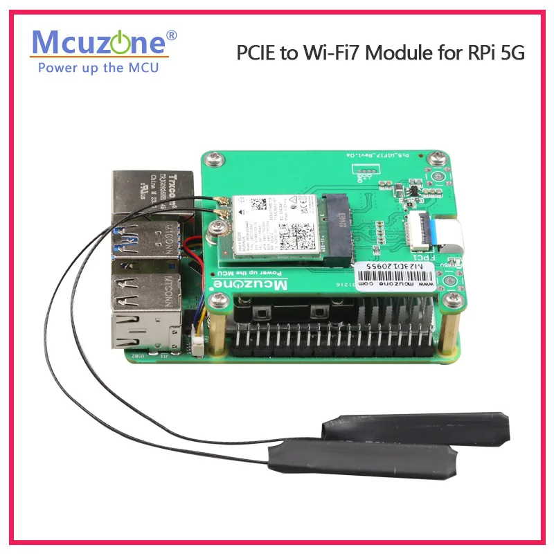 Imagem -03 - Raspberry pi Pcie para Módulo M.2 Wifi7 Be200ax210ax200 Suporte Google Tpuwif6e Modelo: Mpw7