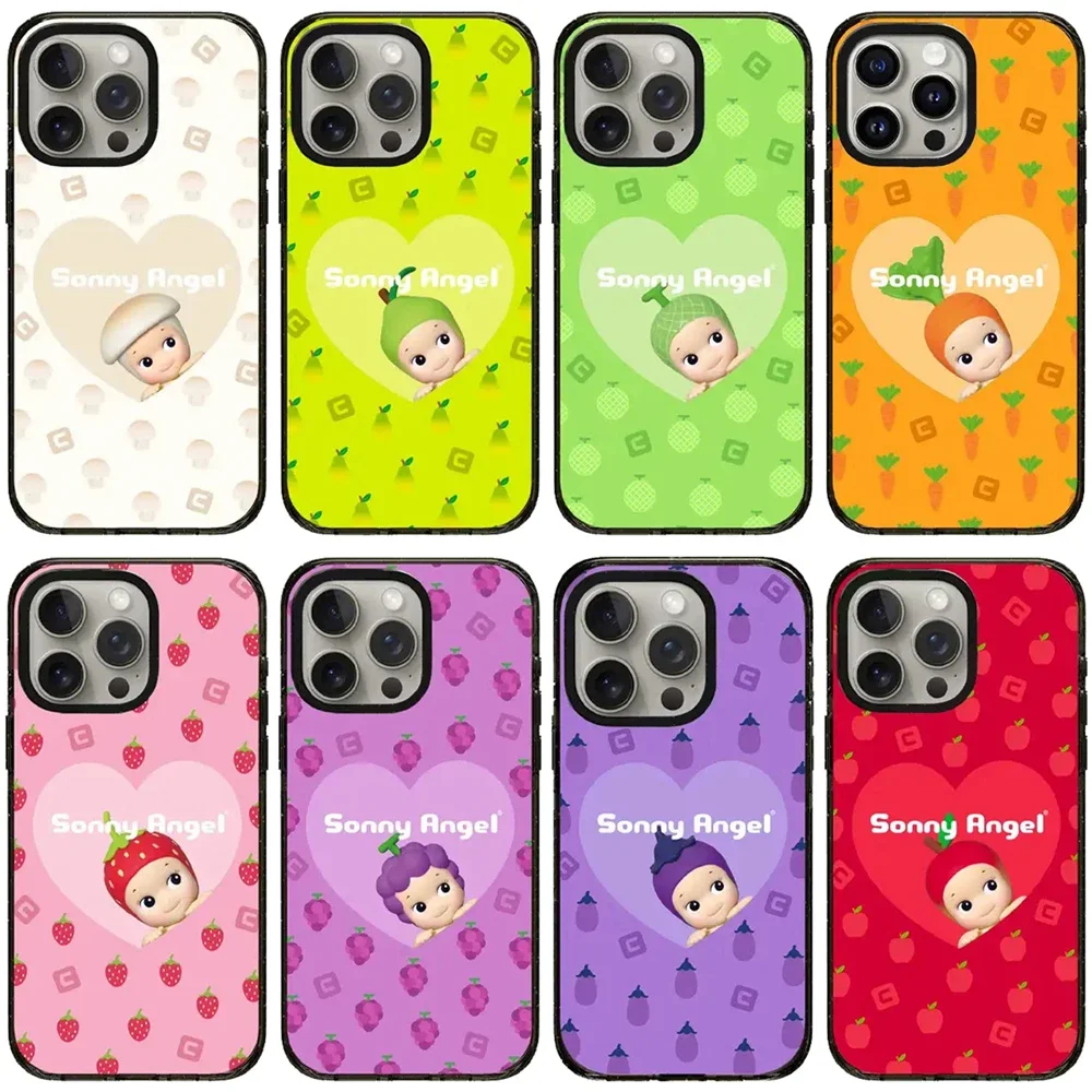 

Cartoon Baby Fruit 2.5 Acrylic Black Border Phone Case Cover for IPhone 12 13 14 15 Pro Max Case