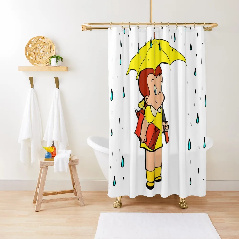 

Little Audrey in the rain Shower Curtain For Shower Anime Bathroom Bathroom Shower Anti-Mold Waterproof Curtain