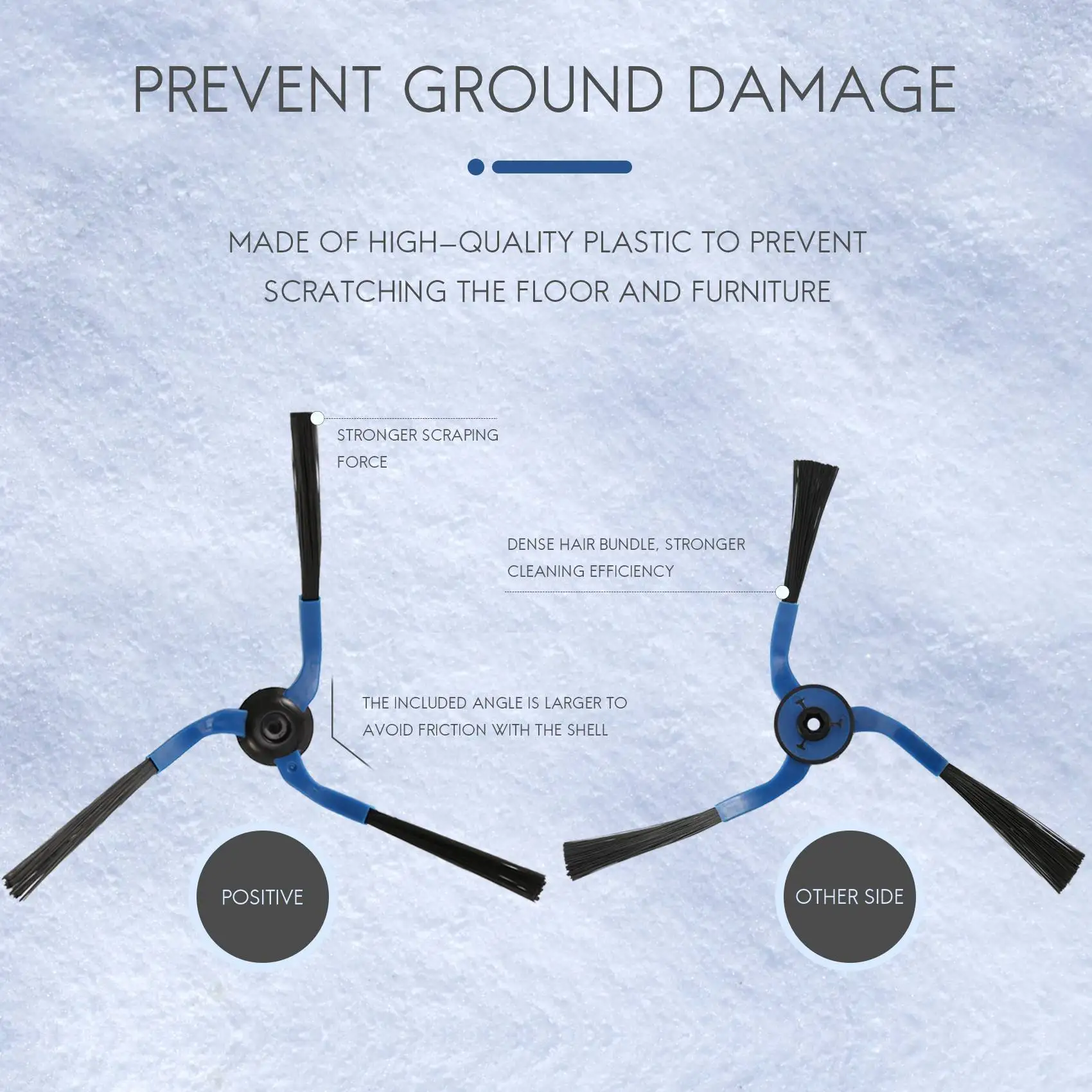 3 pares de escovas laterais para Samsung Navibot Robot VC-RM96W VC-RM72VR VC-RM84V VC-RM52VR SR8855 SR8751 SR8845 SR8895 SR8950