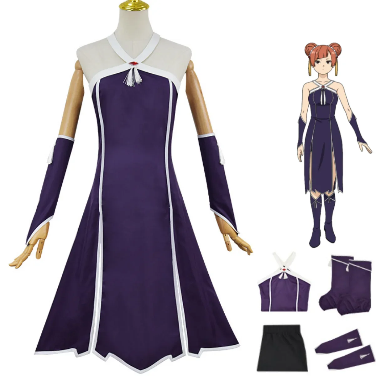 Anime Frieren al funerale Laufen Costume Cosplay viola canotta vestito uniforme donna Sexy adorabile carnevale vestito di Halloween