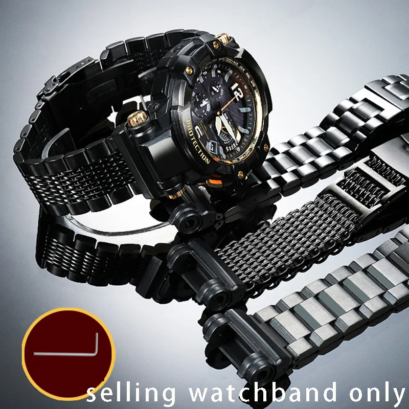 Stainless steel watch strap for G-SHOCK Casio 5410 GPW-1000 modified steel strap stainless steel strap, men's bracelet accesso