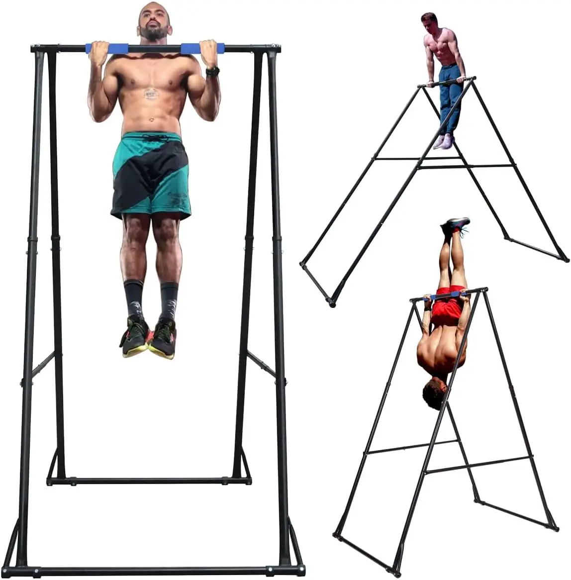 Foldable Free Standing Pull Up Bar Stand Sturdy Power Tower Workout Station For Home Gym Strength Tra