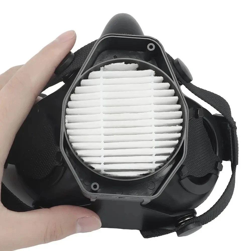 Communication Respirator Mask,Tactical Respirator SOTR Helmet Half Face Mask,Replaceable HEPA Filter  ​