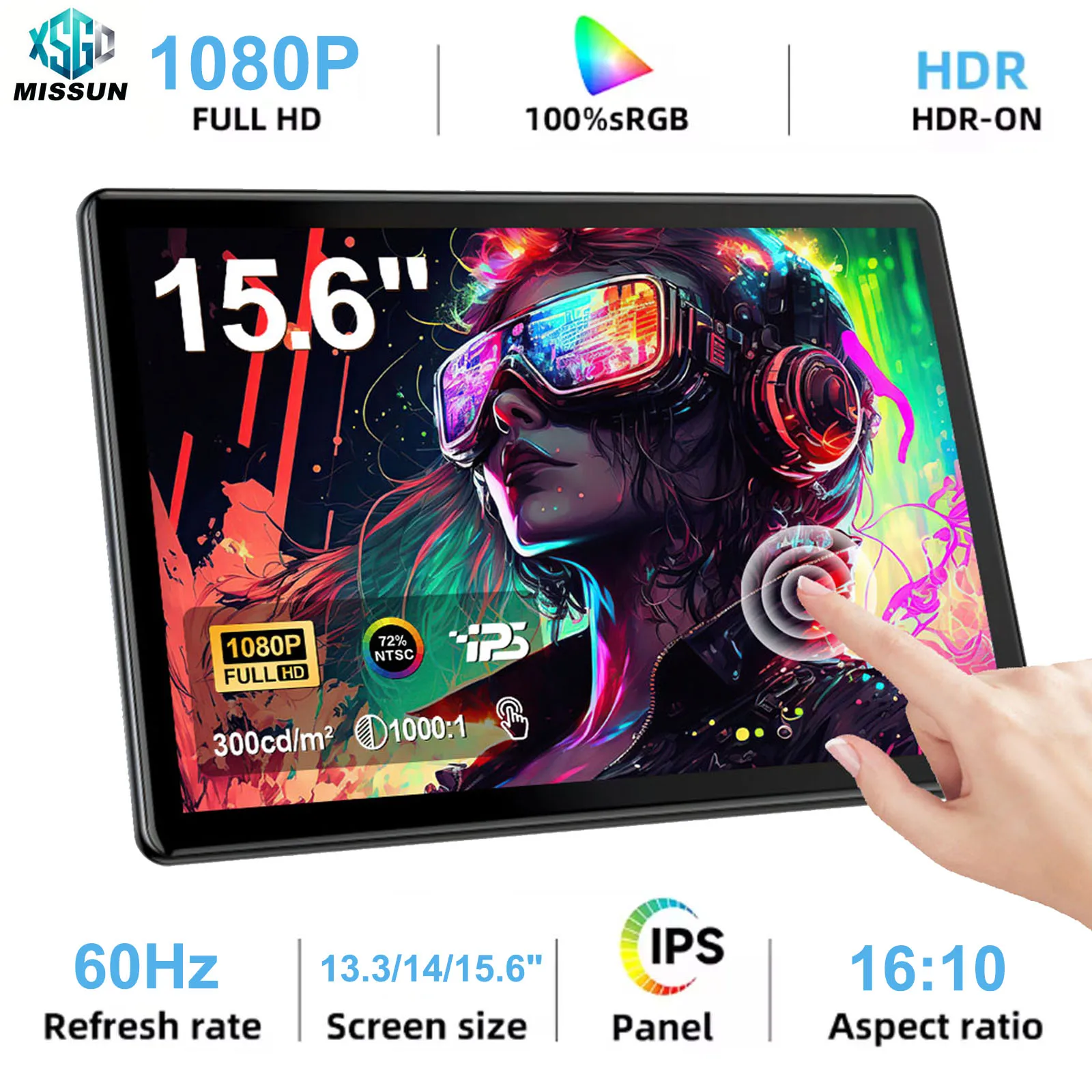 13.3/14/15.6 inch 1920*1080 Open Frame Industrial Capacitive Touch Screen Monitor 16:10 Ratio LCD Display With VGA HDMI DVI USB
