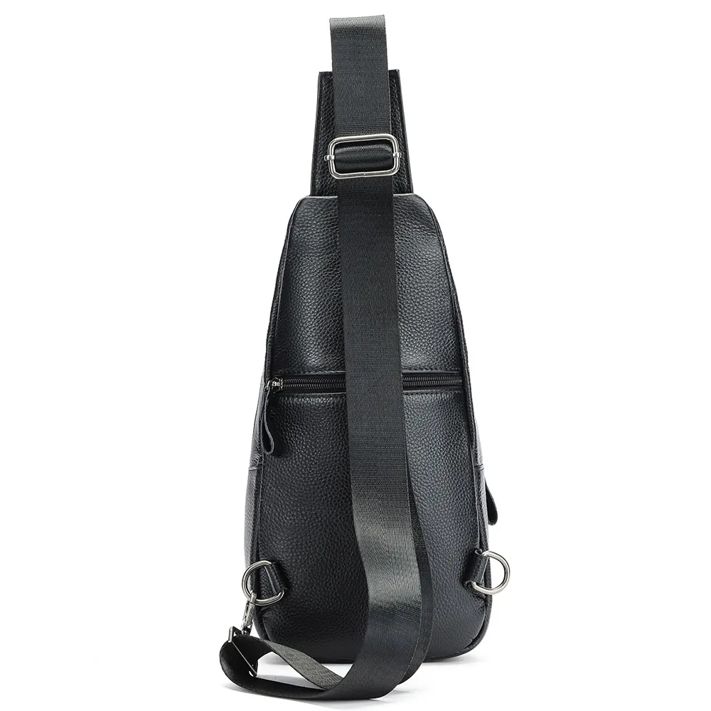 WESTAL Leather Chest Bag Men's Premium Layer Cowhide Chest Cross Bag Trend Shoulder Chest Bag