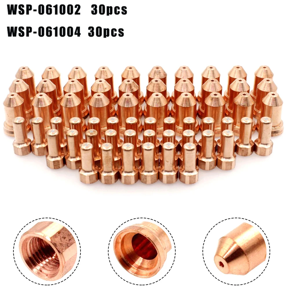 60pcs For Plasma Cutter Consumables Electrode Nozzle Tips For PT-80 IPT-80 For Torch Parts Ref 52558 51311.12 Welding