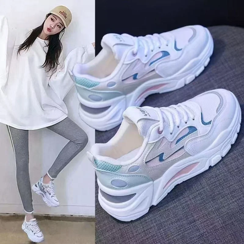 

Women's Shoes New Fashion Sports Comfortable Breathable Casual Outdoor Mesh Sneakers Trending Lace-Up Casual Shoes