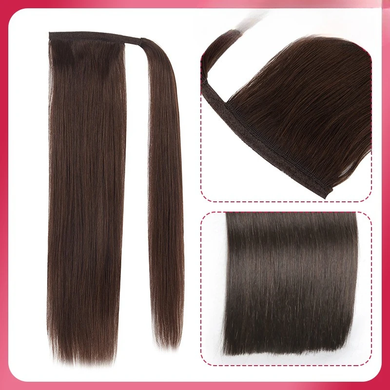 wig long hair ponytail real hair top reissue full head hairstyle