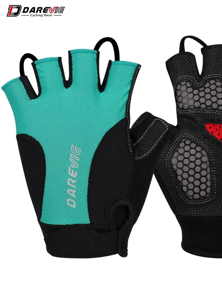 AliExpress DAREVIE MTB Cycling Gloves Gel Padded Shockproof Breathable Half Finger Cycling Gloves Quick Off Thumb Sweat Wiper Bike Gloves