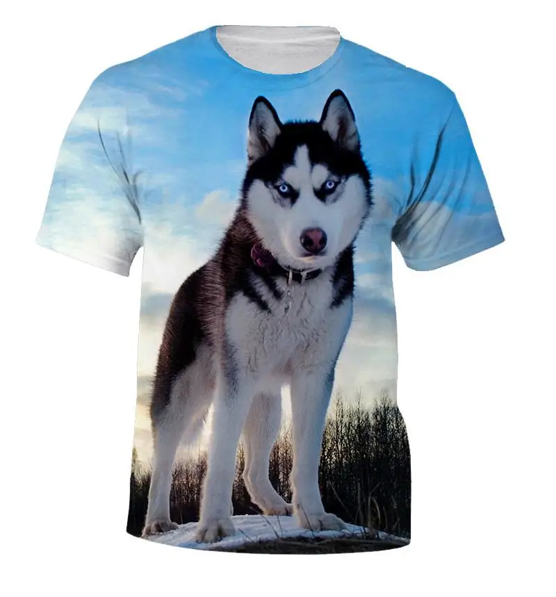 New Men's Women's Kids Summer 3d Printed T-shirts Popular Siberian Husky Cute Dog Pattern Breathable Lightweight Sports