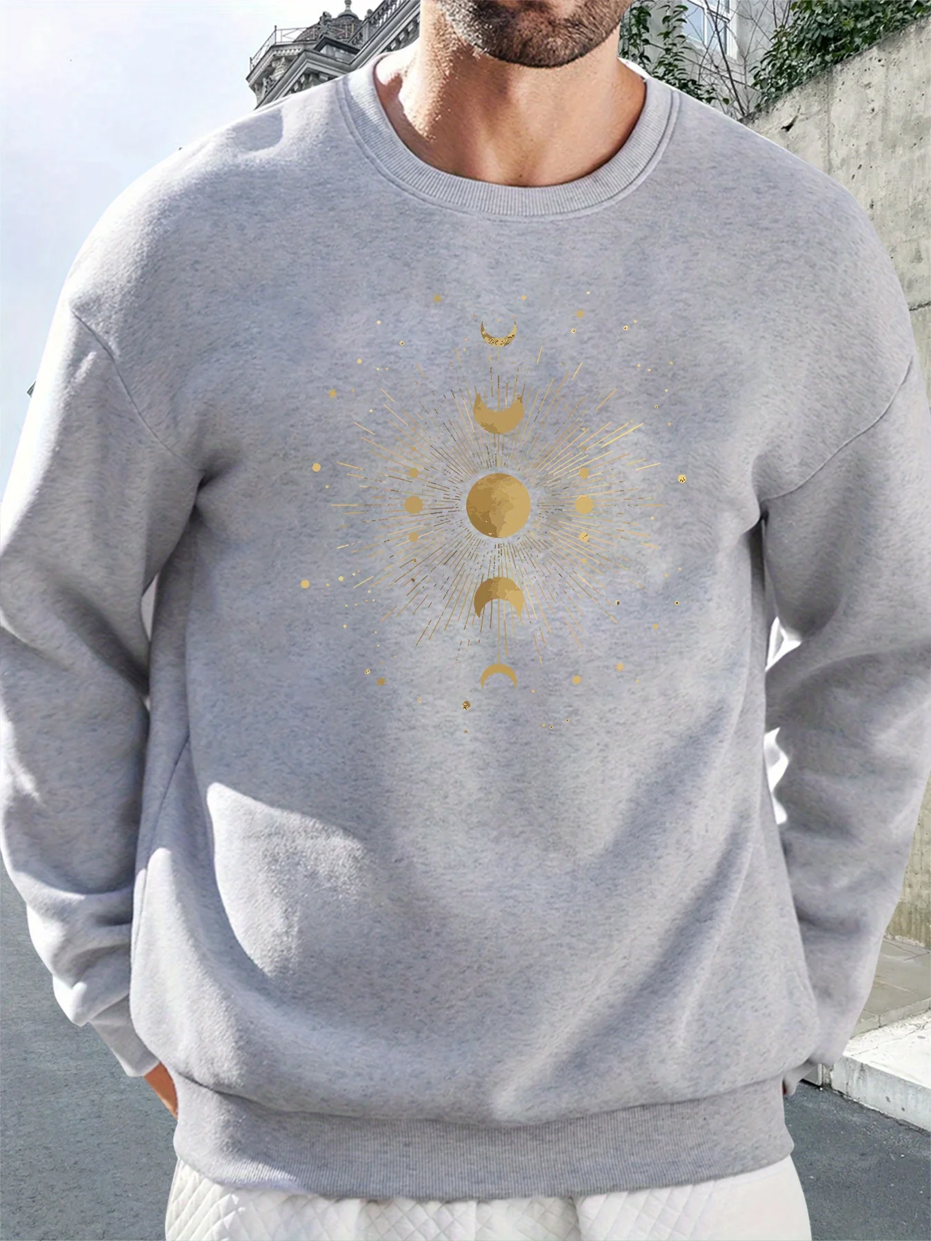 قميص رجالي مطبوع متعدد الاستخدامات برقبة دائرية وأكمام طويلة، مناسب لربيع الخريف والشتاء #1