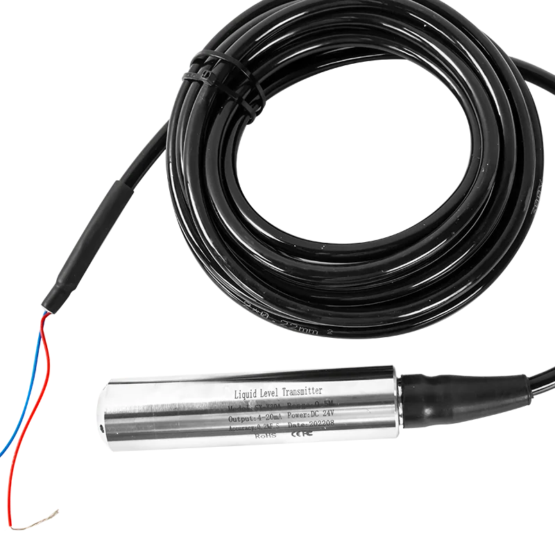 Sensor de nivel hidrostático de salida, transmisor de nivel de líquido, transductor QDY30A, 2 cables, 4-20mA, 5M, 10M, 15M, 20M