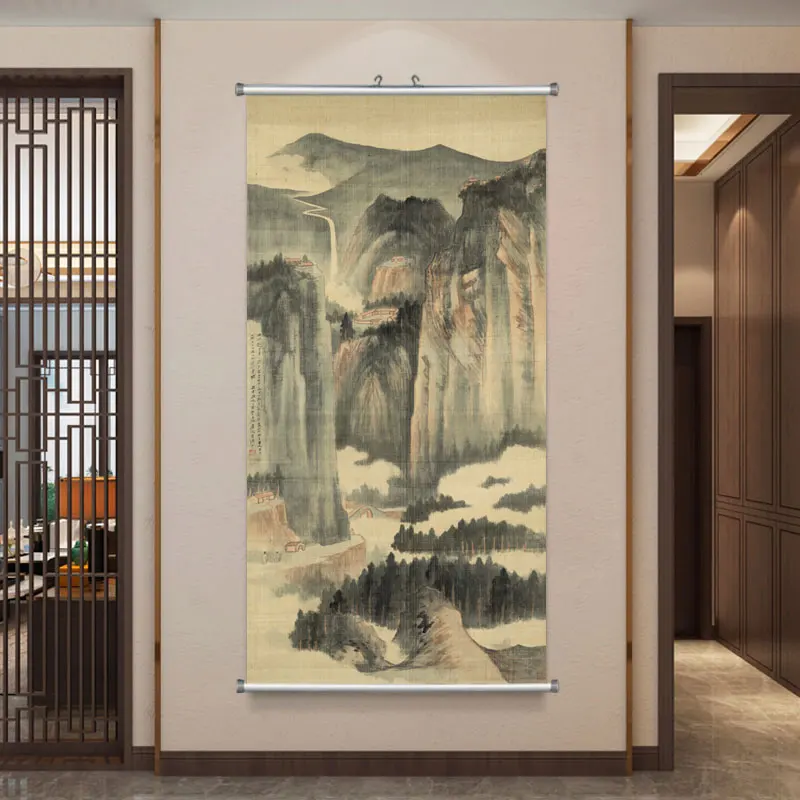 Zhang Daqian plain painted copy works of modern Chinese decorative painting living room bedroom entrance Jiangnan ALUMINUM  FRAM