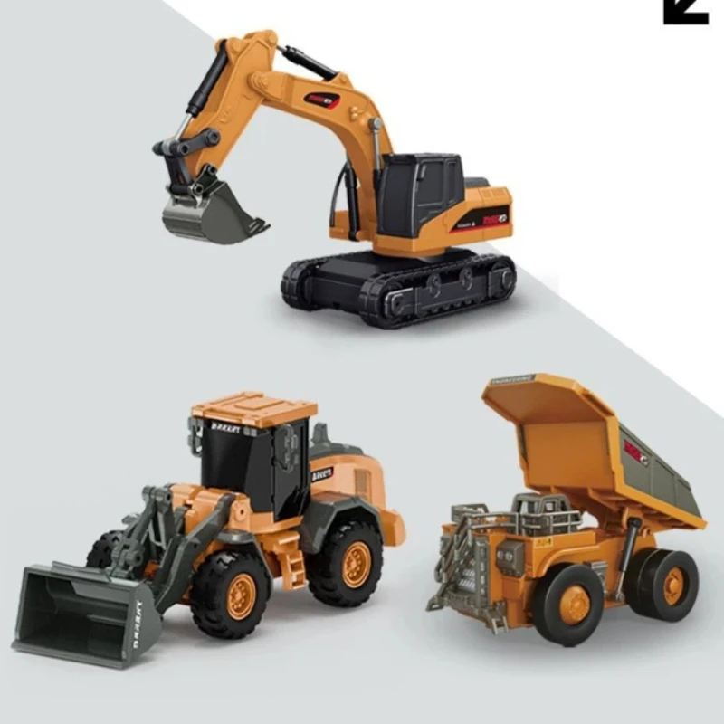 1:64 Excavator Small Forklift Remote Control Dump Truck Mini Bluetooth Alloy Phone Controlled Engineering Adult Hobby Collection