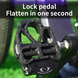 Road Bicycle Self-Locking Pedal Adapter, Locking Plate To Flat Pedal, Locking Plate Installed On Road Bicycle, Bicycle Accessori