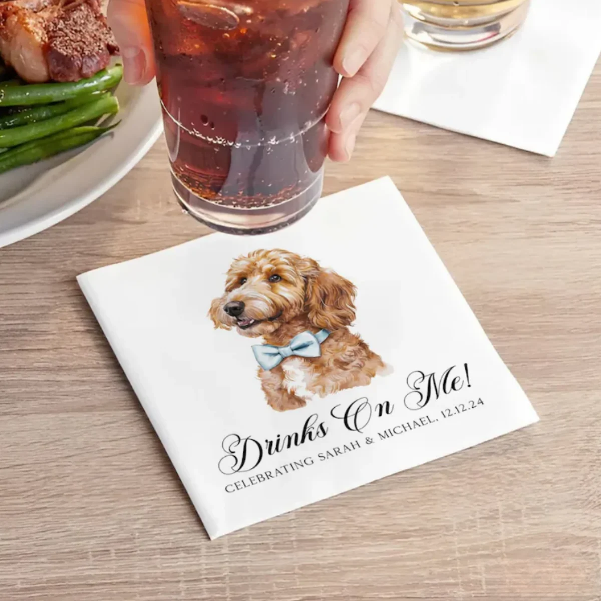 

Custom Pet Napkins, Personalized Dog Napkins, Wedding Napkins, Custom Pet Cocktail Napkins, Engagement Napkins, 50pcs